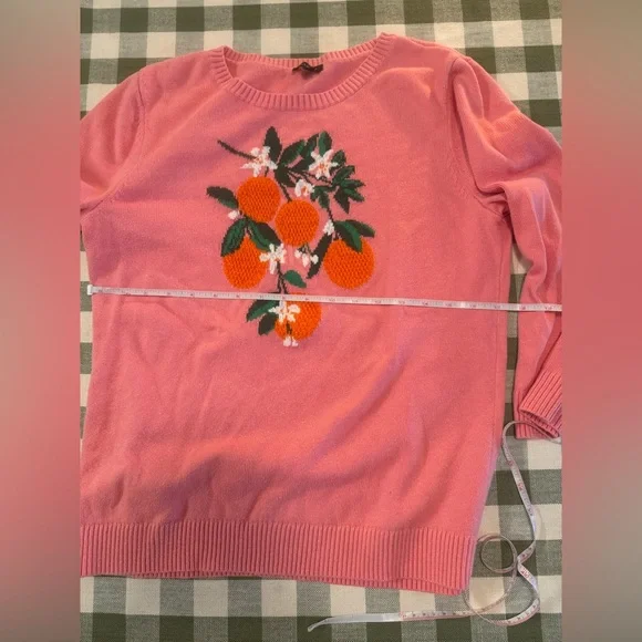 Talbots Bold Oranges Crewneck Pullover - Picture 9 of 12